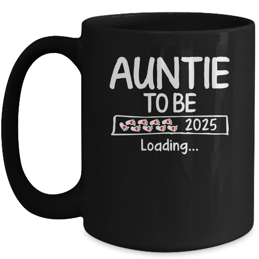 Auntie To Be 2025 Loading Promoted To Auntie Est 2025 Mug | teecentury