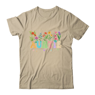 Auntie Women Wildflower Floral Design Auntie Mothers Day Shirt & Tank Top | teecentury