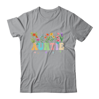 Auntie Women Wildflower Floral Design Auntie Mothers Day Shirt & Tank Top | teecentury