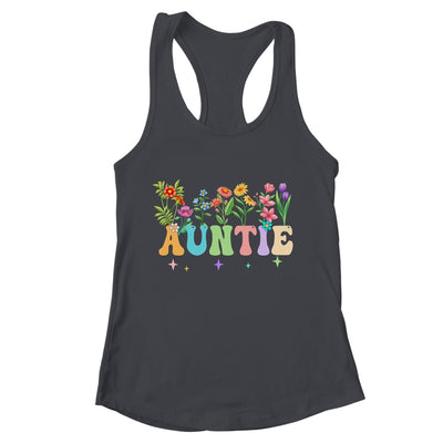 Auntie Women Wildflower Floral Design Auntie Mothers Day Shirt & Tank Top | teecentury