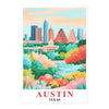 Austin Print Travel Poster Nature Texas City Souvenir Wall Art Landscape Painting Picture Suitable For Home Room Living Room Office Bedroom Decor Unframed | teecentury