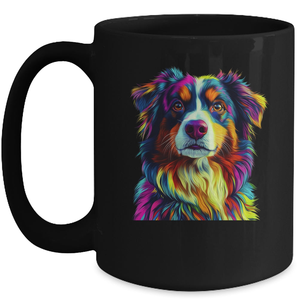 Australian Shepherd Dog Colorful Face Dog Lover Men Women Mug | teecentury
