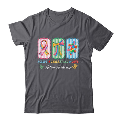 Autism Accept Understand Love Autism Mom Checker Bow Women Shirt & Hoodie | teecentury