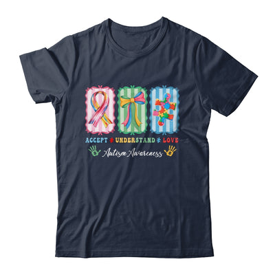 Autism Accept Understand Love Autism Mom Checker Bow Women Shirt & Hoodie | teecentury