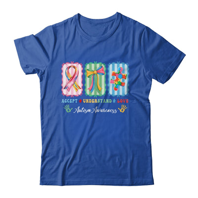 Autism Accept Understand Love Autism Mom Checker Bow Women Shirt & Hoodie | teecentury