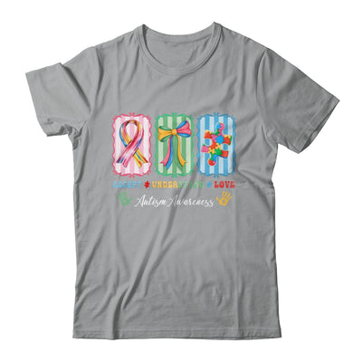 Autism Accept Understand Love Autism Mom Checker Bow Women Shirt & Hoodie | teecentury