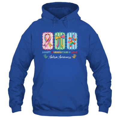 Autism Accept Understand Love Autism Mom Checker Bow Women Shirt & Hoodie | teecentury