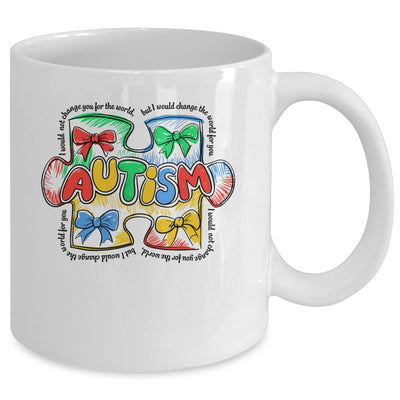Autism Awareness Coquette Bow Retro Teacher Autism Education Mug | teecentury
