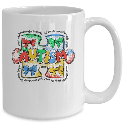 Autism Awareness Coquette Bow Retro Teacher Autism Education Mug | teecentury
