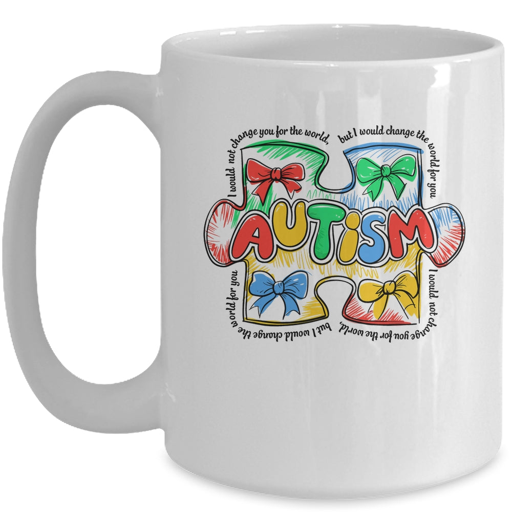 Autism Awareness Coquette Bow Retro Teacher Autism Education Mug | teecentury
