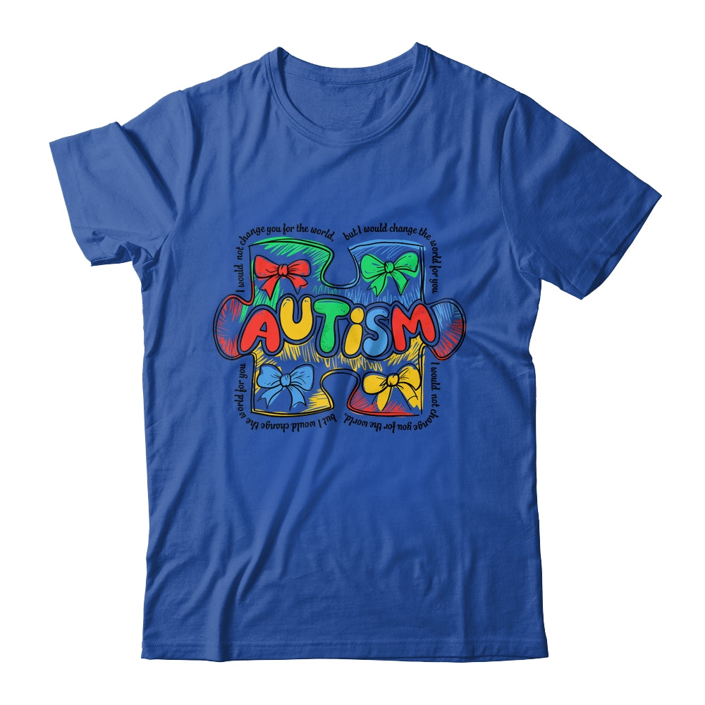 Autism Awareness Coquette Bow Retro Teacher Autism Education Shirt & Hoodie | teecentury