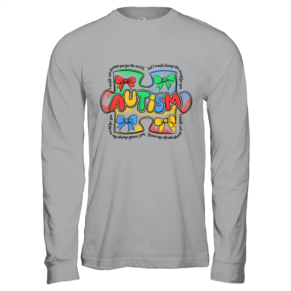 Autism Awareness Coquette Bow Retro Teacher Autism Education Shirt & Hoodie | teecentury