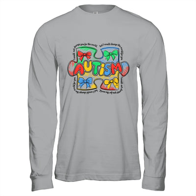 Autism Awareness Coquette Bow Retro Teacher Autism Education Shirt & Hoodie | teecentury