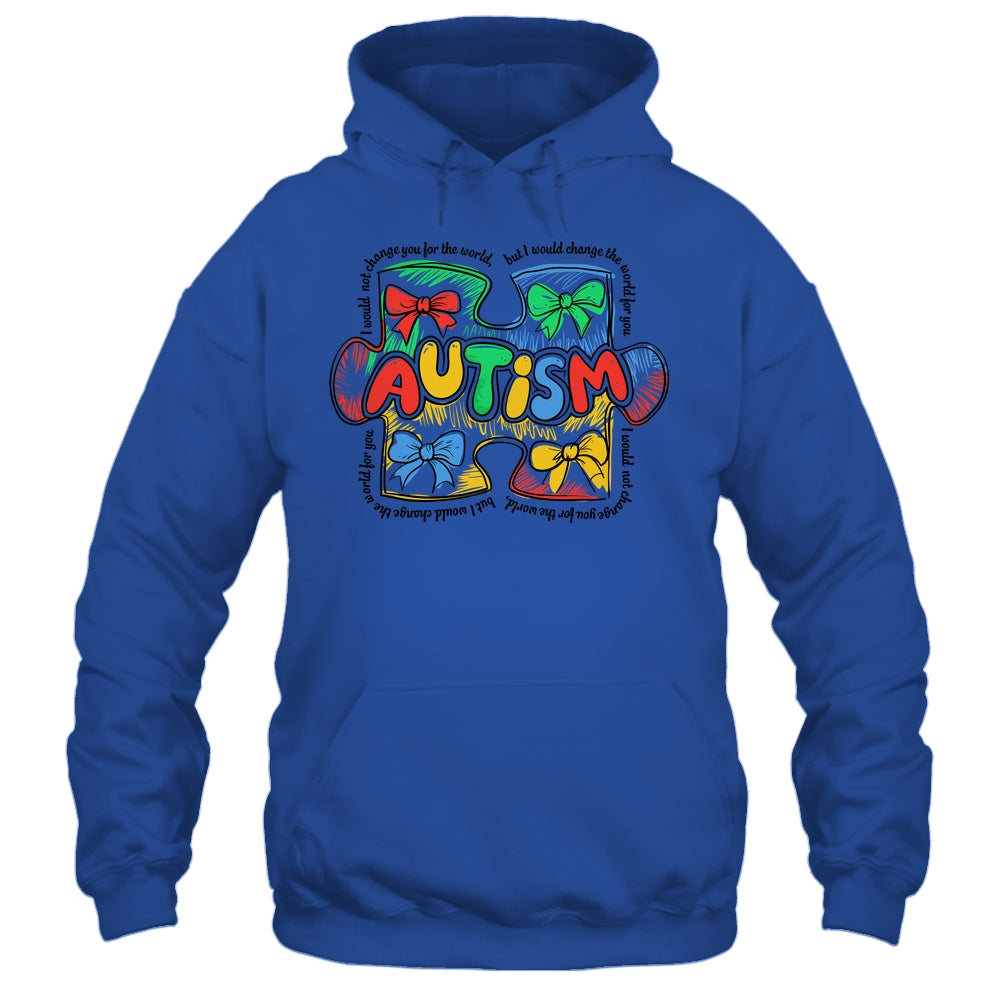 Autism Awareness Coquette Bow Retro Teacher Autism Education Shirt & Hoodie | teecentury