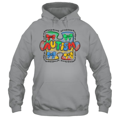 Autism Awareness Coquette Bow Retro Teacher Autism Education Shirt & Hoodie | teecentury