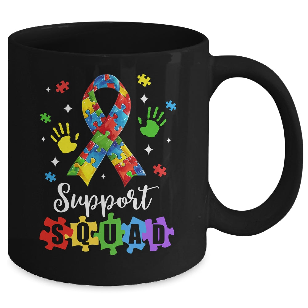 Autism Awareness Month Ribbon Support Squad Womens Kids Mug | teecentury
