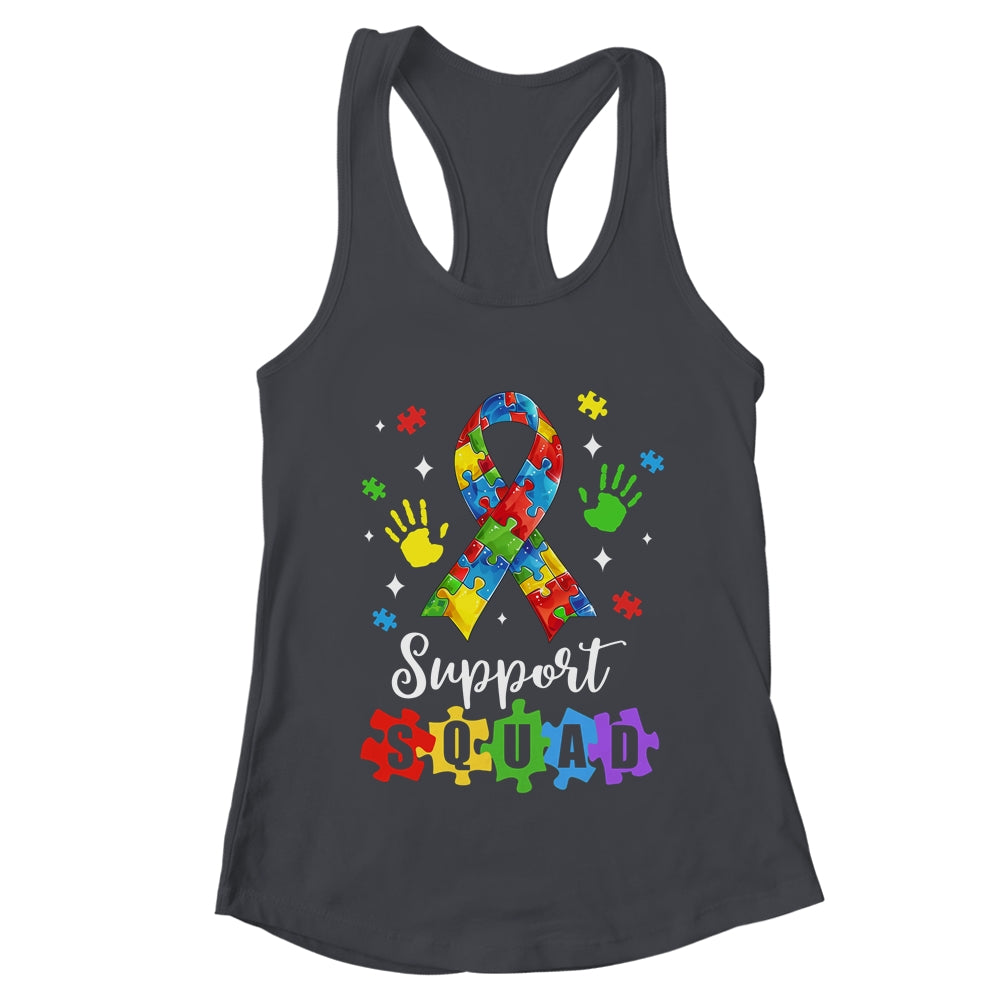Autism Awareness Month Ribbon Support Squad Womens Kids Shirt & Tank Top | teecentury