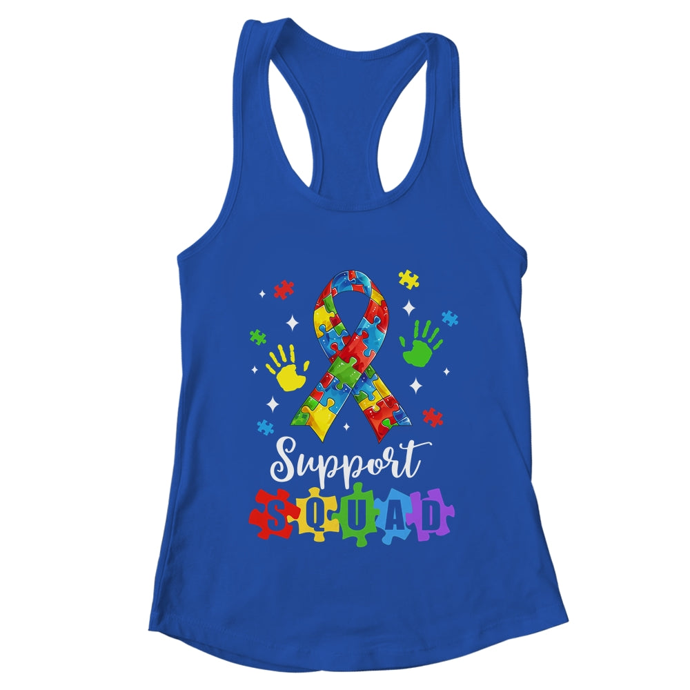 Autism Awareness Month Ribbon Support Squad Womens Kids Shirt & Tank Top | teecentury