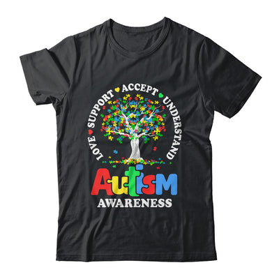 Autism Awareness Month Tree Love Support Accept Understand Shirt & Tank Top | teecentury