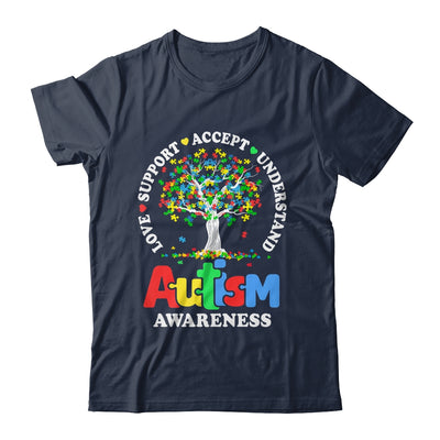 Autism Awareness Month Tree Love Support Accept Understand Shirt & Tank Top | teecentury