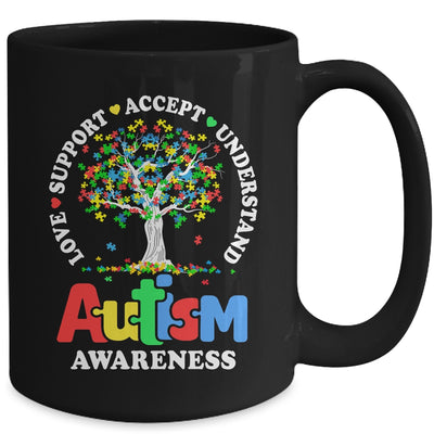 Autism Awareness Month Tree Love Support Accept Understand Mug | teecentury