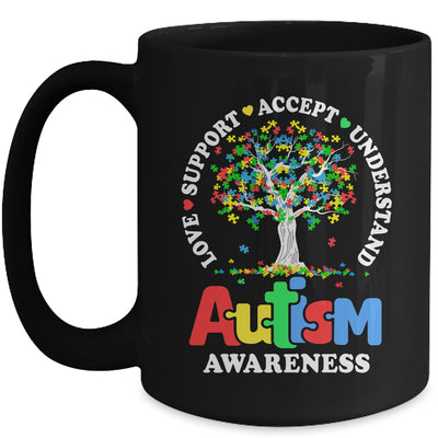 Autism Awareness Month Tree Love Support Accept Understand Mug | teecentury