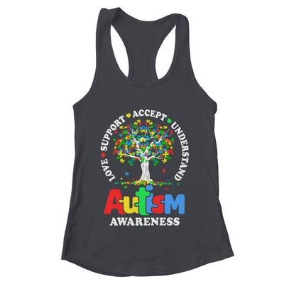 Autism Awareness Month Tree Love Support Accept Understand Shirt & Tank Top | teecentury