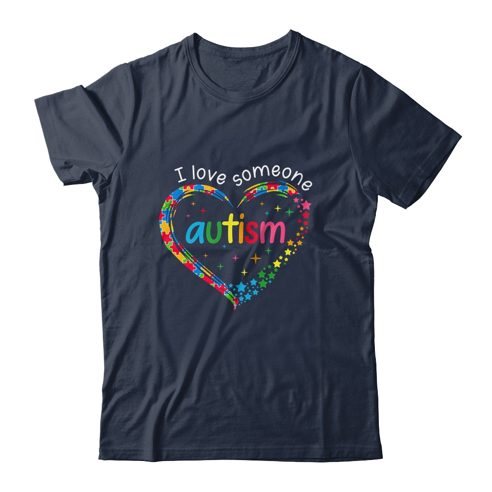 Autism Awareness Puzzle Heart I Love Someone With Autism Shirt & Tank Top | teecentury