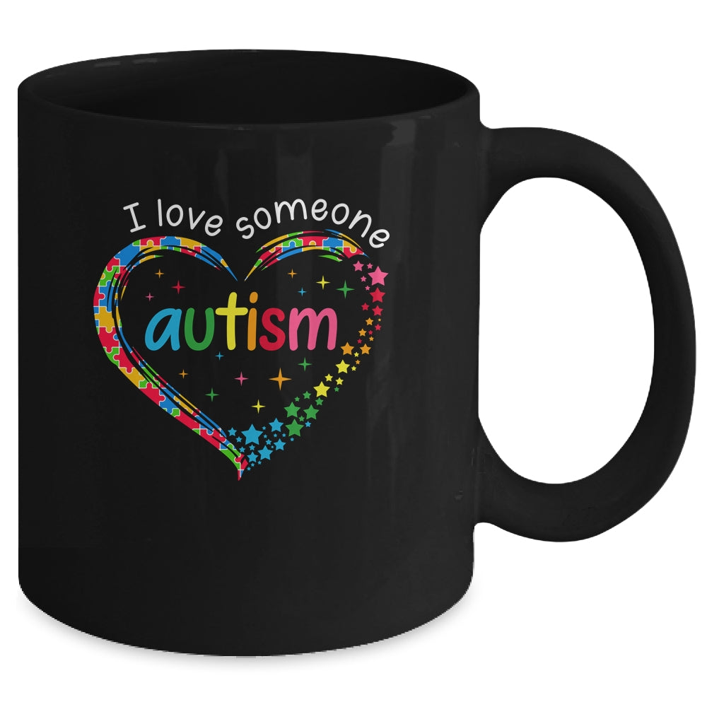 Autism Awareness Puzzle Heart I Love Someone With Autism Mug | teecentury