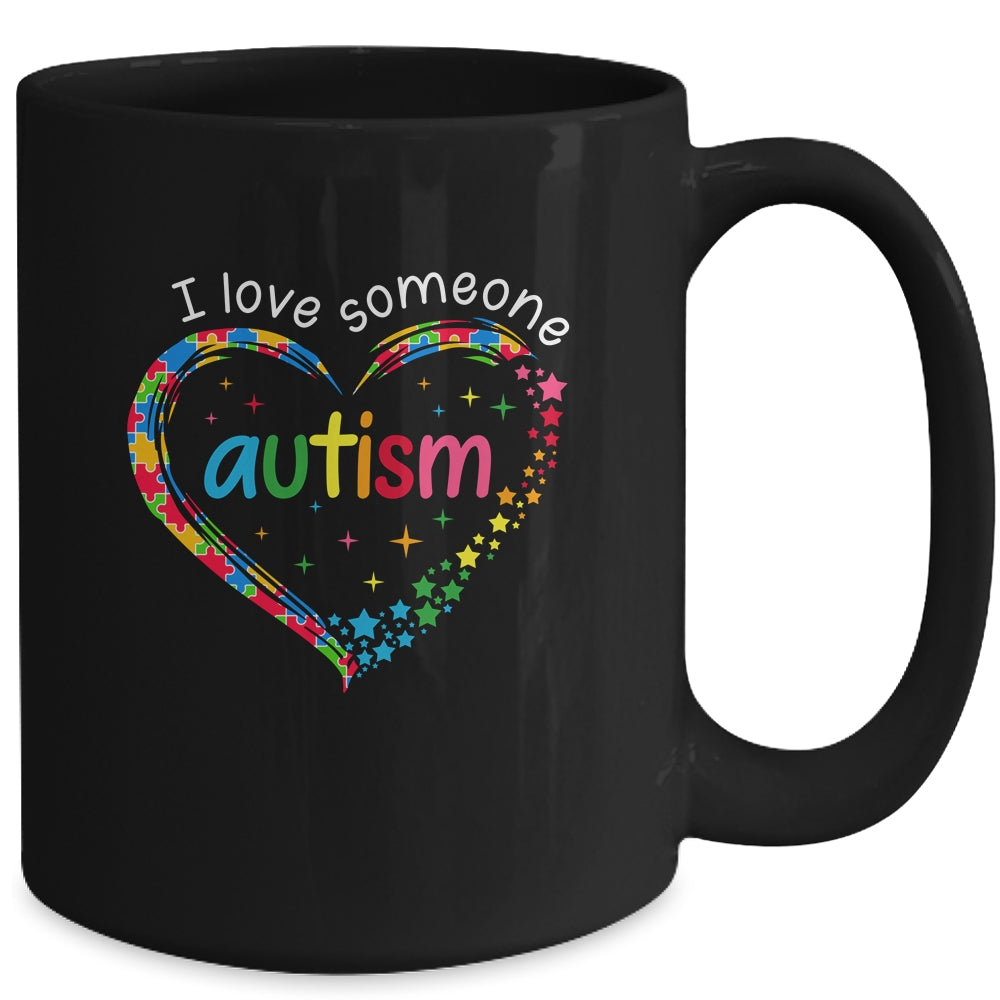 Autism Awareness Puzzle Heart I Love Someone With Autism Mug | teecentury