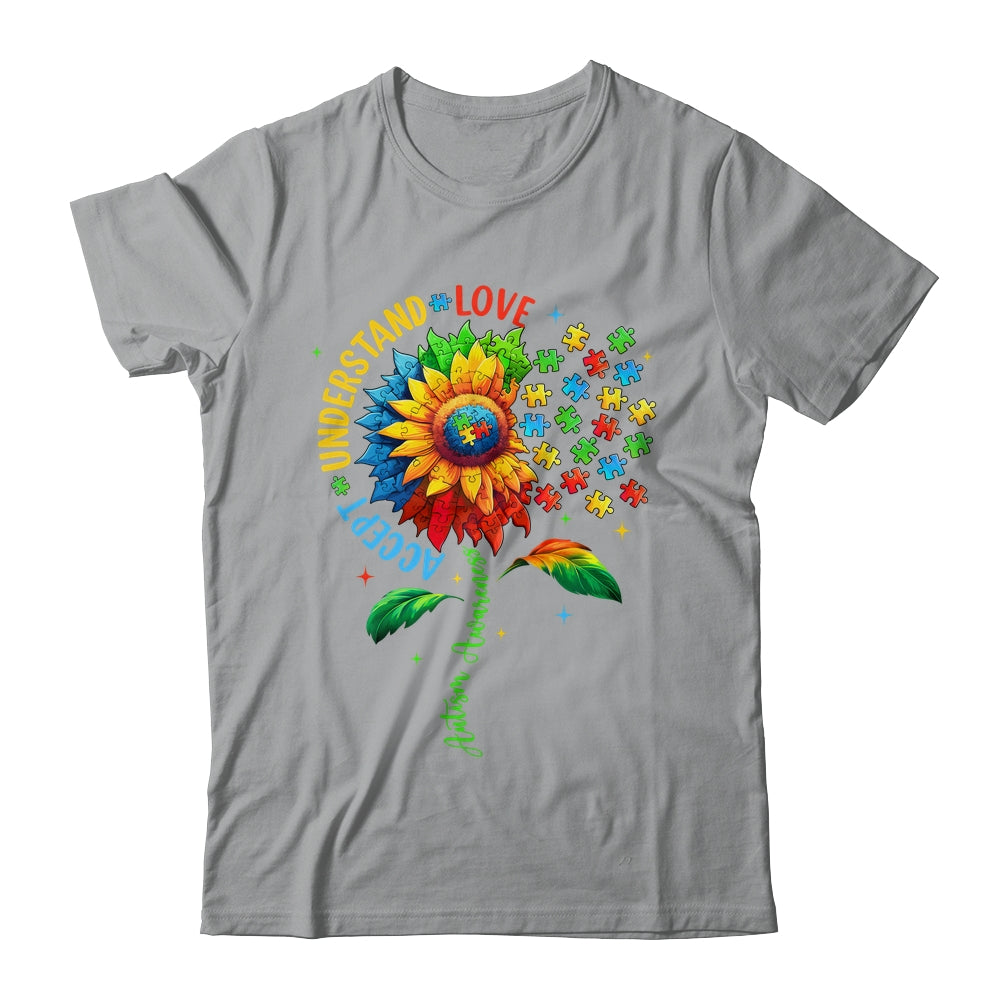 Autism Awareness Sunflower Men Women Kids Autism Sunflower Shirt & Tank Top | teecentury