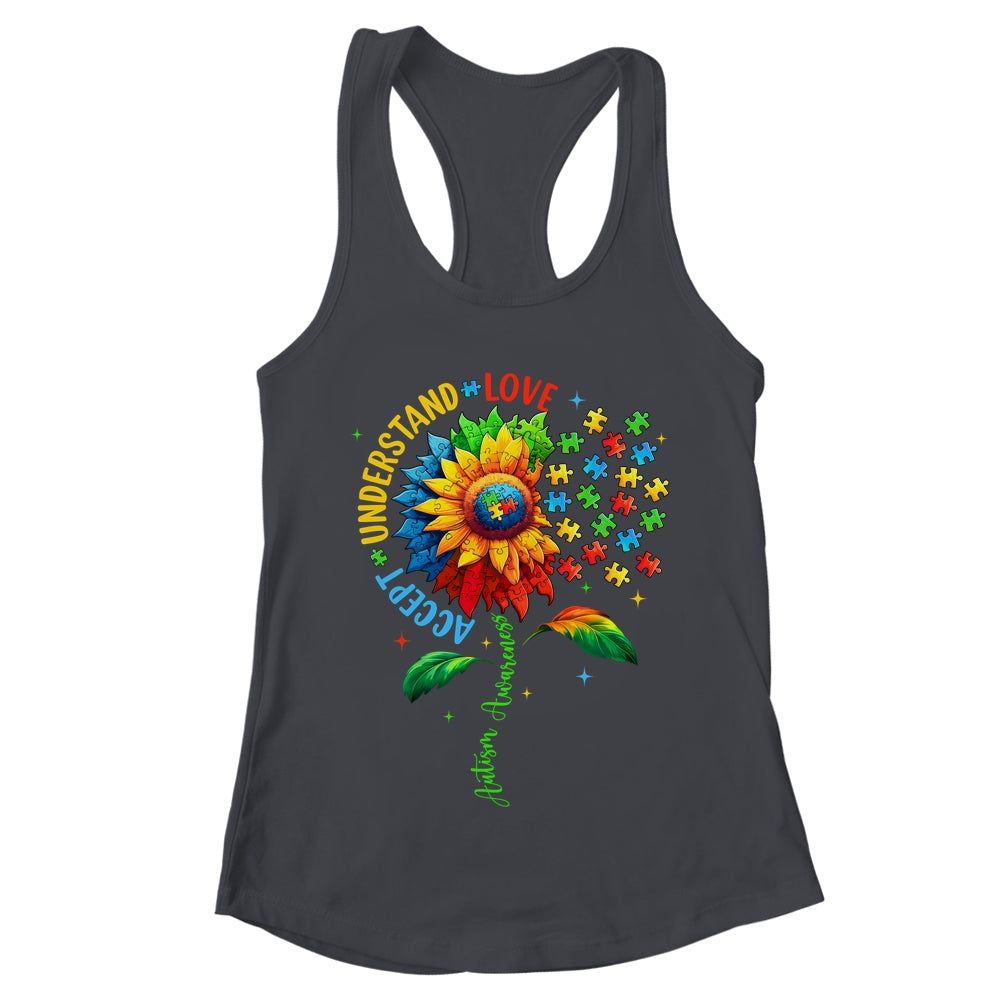 Autism Awareness Sunflower Men Women Kids Autism Sunflower Shirt & Tank Top | teecentury