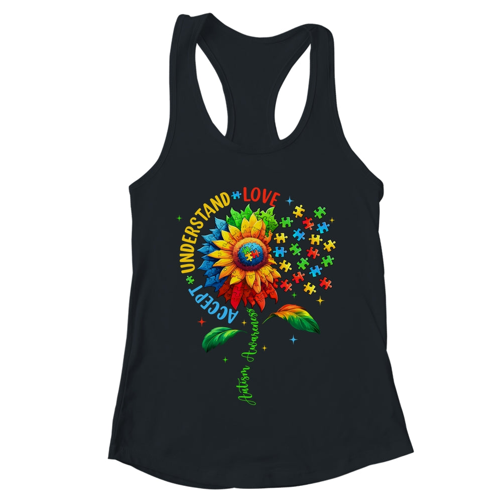 Autism Awareness Sunflower Men Women Kids Autism Sunflower Shirt & Tank Top | teecentury