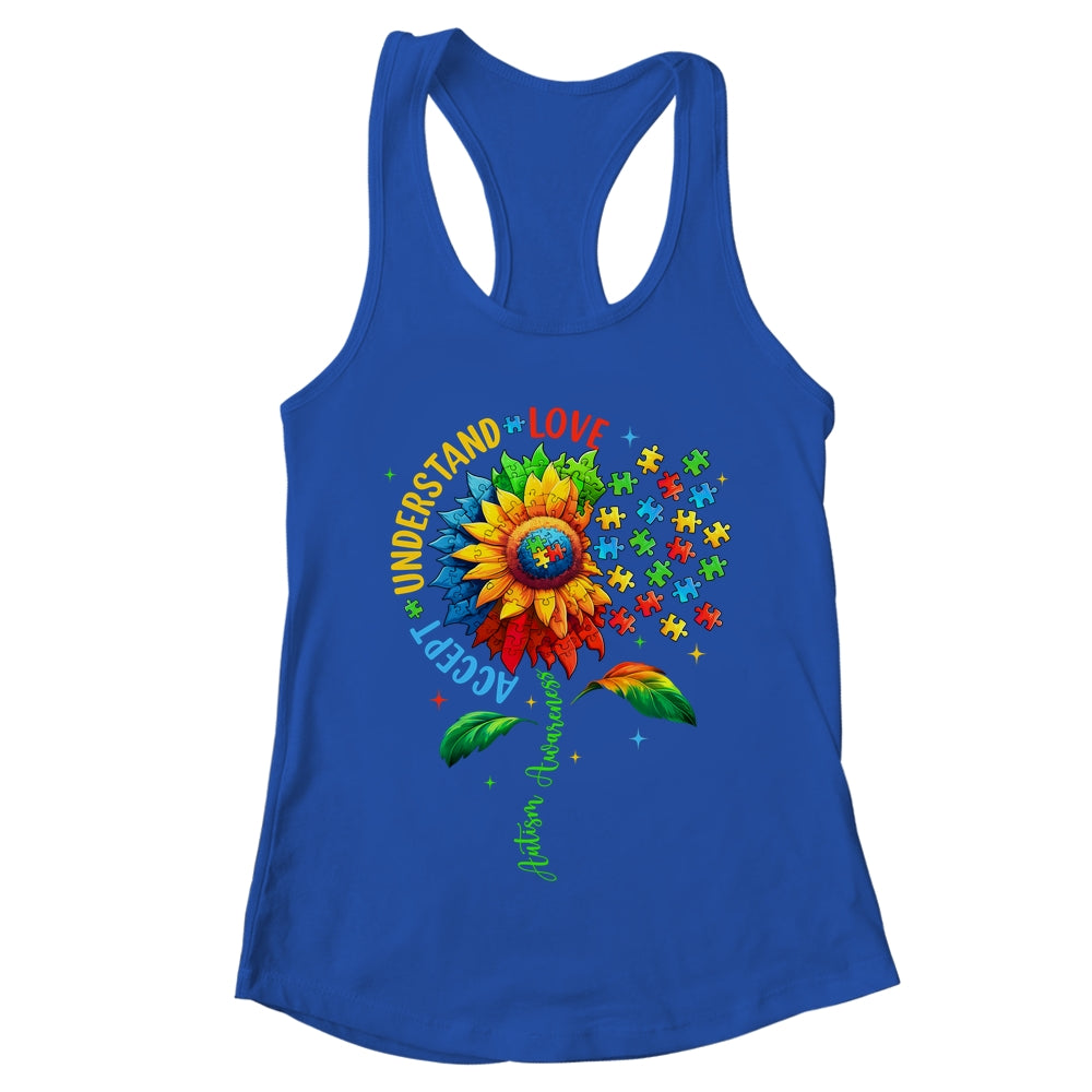 Autism Awareness Sunflower Men Women Kids Autism Sunflower Shirt & Tank Top | teecentury