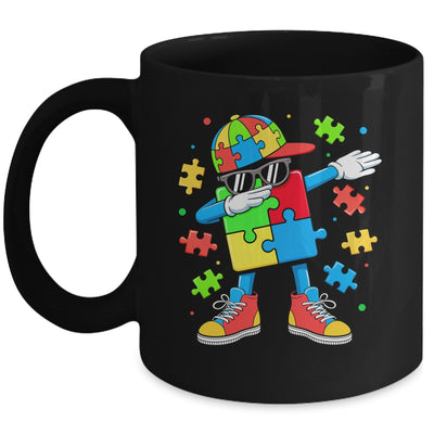Autism Awareness Support Dabbing Puzzle Friends Family Son Mug | teecentury