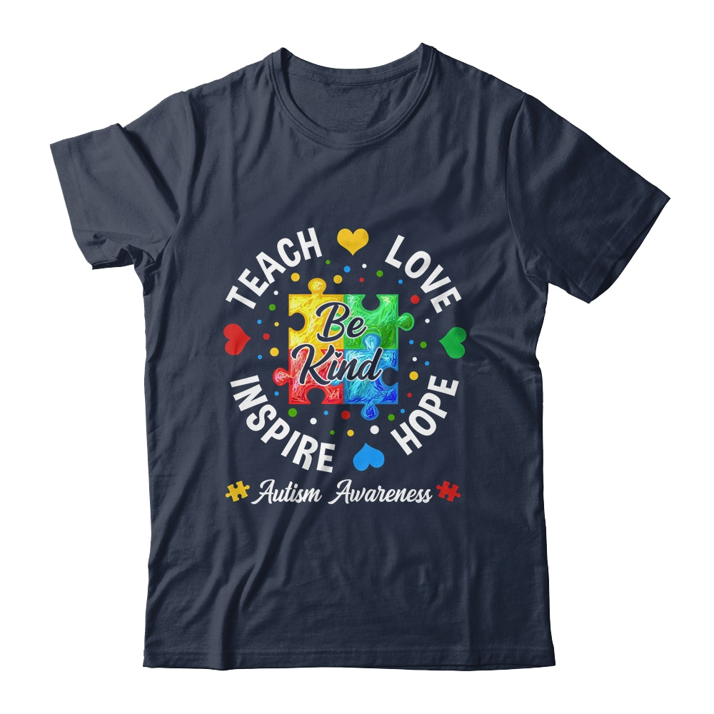 Autism Awareness Teacher Support Teach Hope Love Inspire Shirt & Hoodie | teecentury