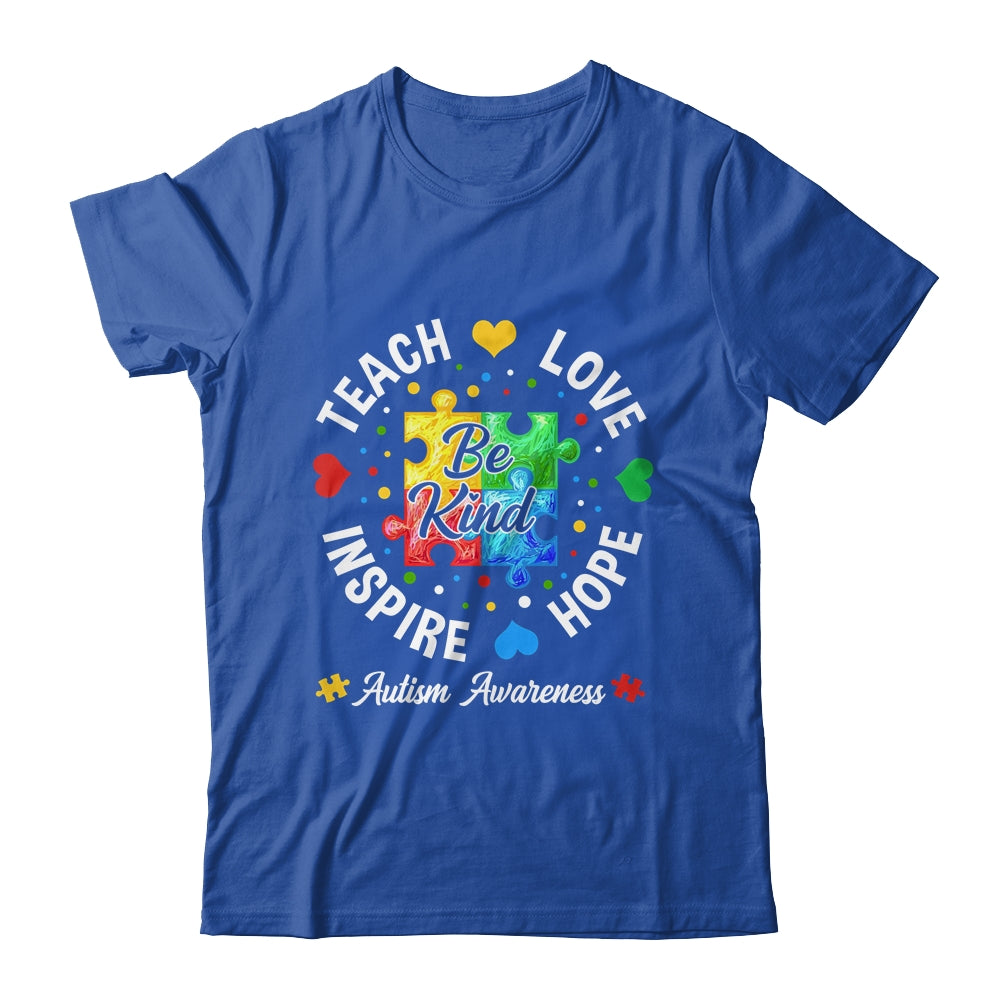 Autism Awareness Teacher Support Teach Hope Love Inspire Shirt & Hoodie | teecentury