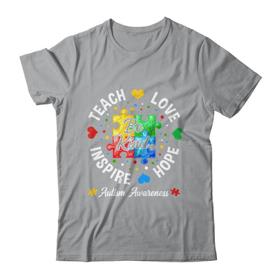 Autism Awareness Teacher Support Teach Hope Love Inspire Shirt & Hoodie | teecentury