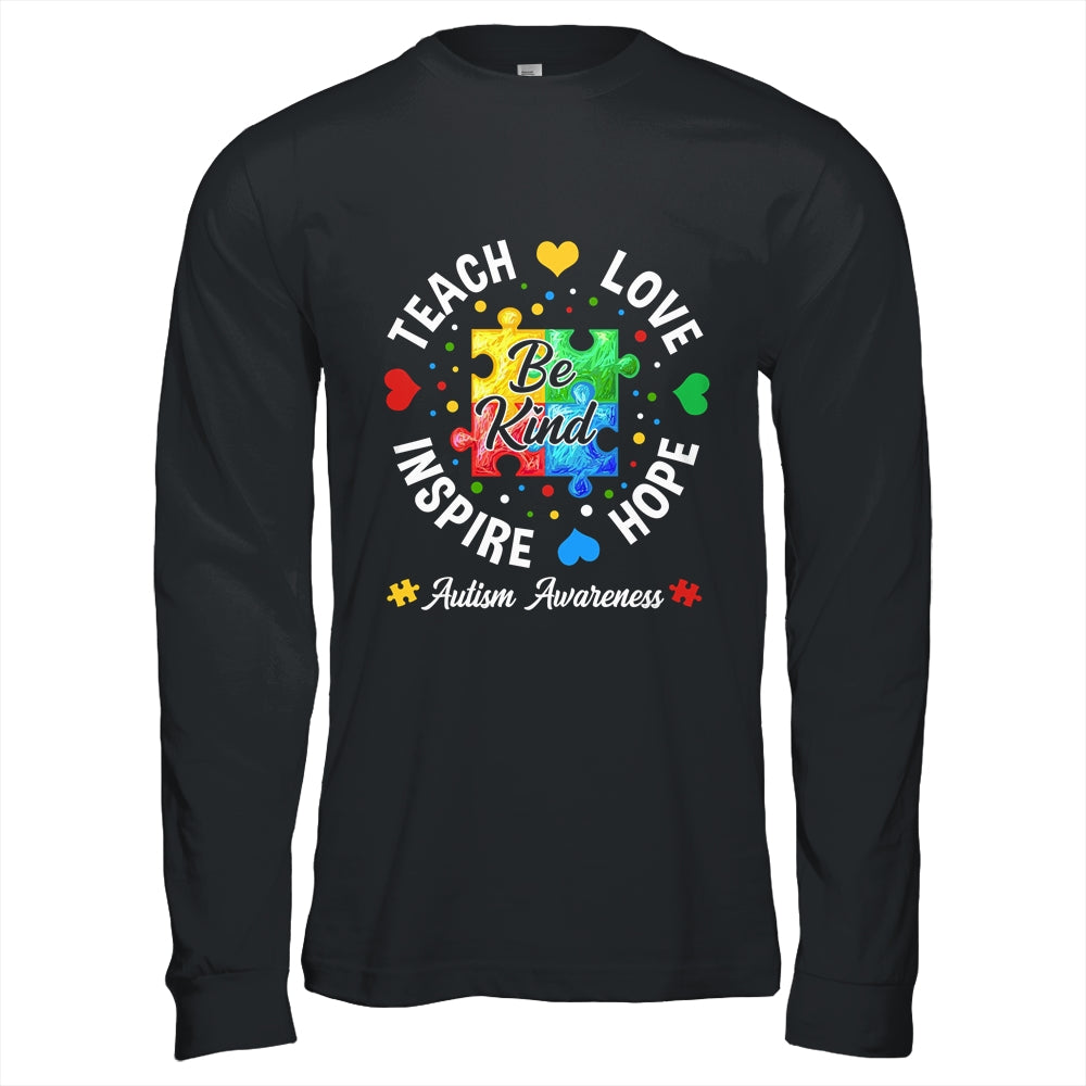 Autism Awareness Teacher Support Teach Hope Love Inspire Shirt & Hoodie | teecentury