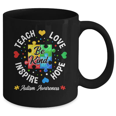 Autism Awareness Teacher Support Teach Hope Love Inspire Mug | teecentury