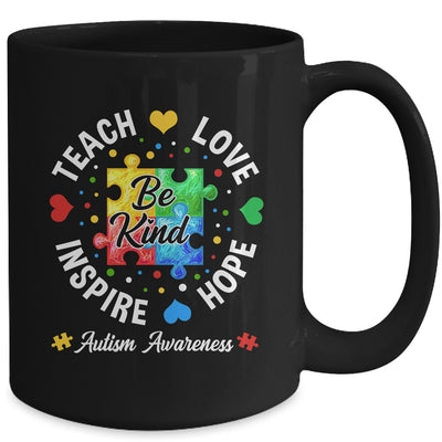 Autism Awareness Teacher Support Teach Hope Love Inspire Mug | teecentury