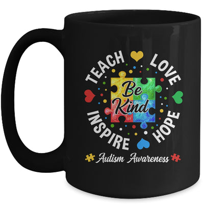 Autism Awareness Teacher Support Teach Hope Love Inspire Mug | teecentury