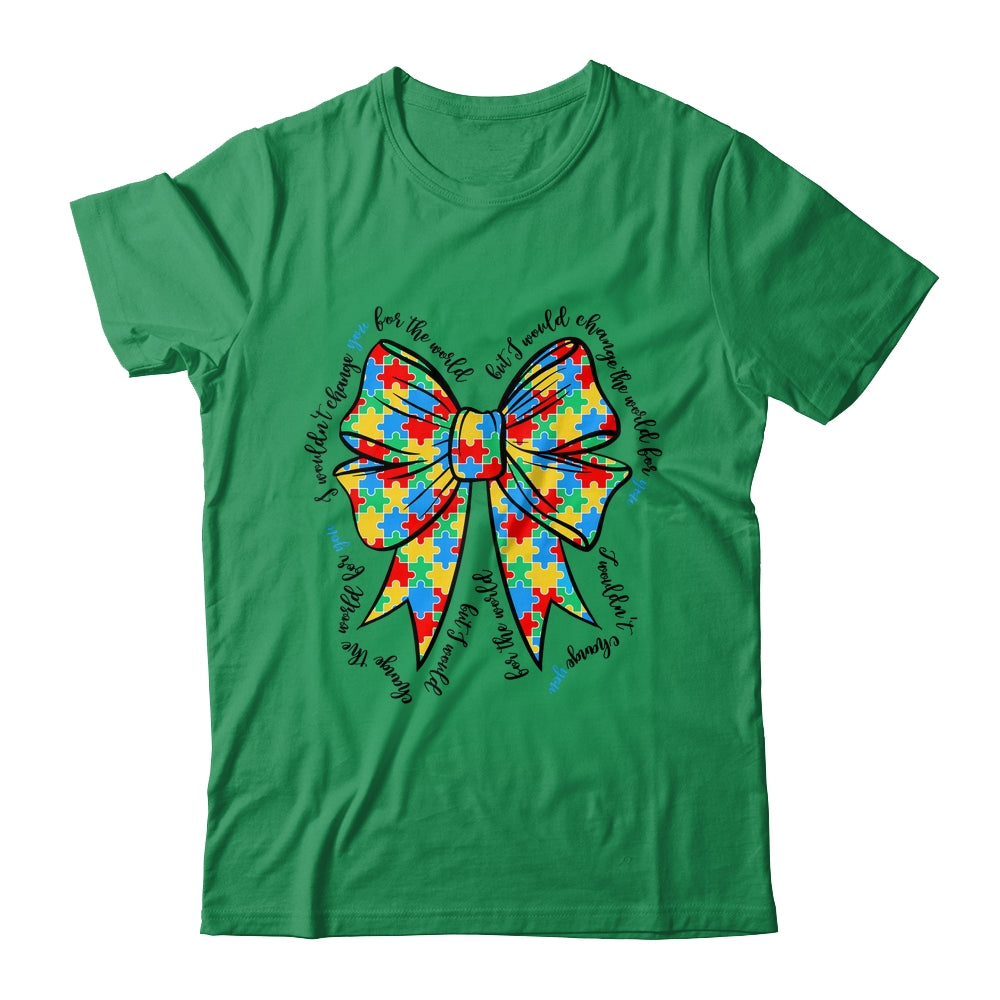Autism Bow Autism Awareness Coquette Bow Puzzle Teacher Shirt & Sweatshirt | teecentury