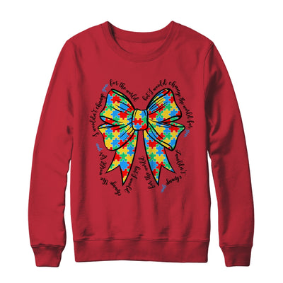 Autism Bow Autism Awareness Coquette Bow Puzzle Teacher Shirt & Sweatshirt | teecentury