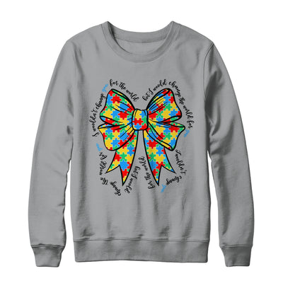 Autism Bow Autism Awareness Coquette Bow Puzzle Teacher Shirt & Sweatshirt | teecentury