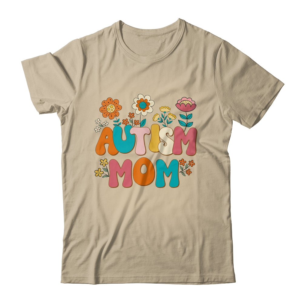Autism Mom Mama Vintage Groovy Autism Awareness Day Women Shirt & Tank Top | teecentury