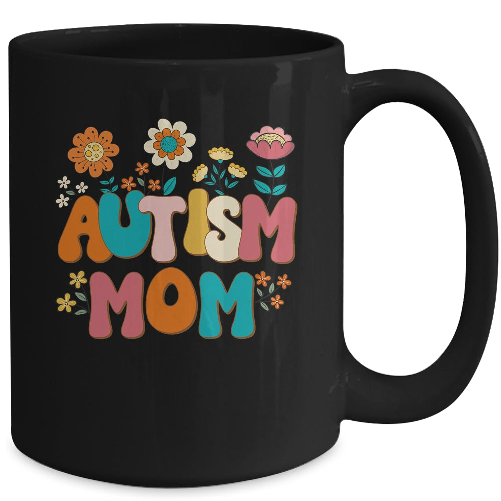 Autism Mom Mama Vintage Groovy Autism Awareness Day Women Mug | teecentury