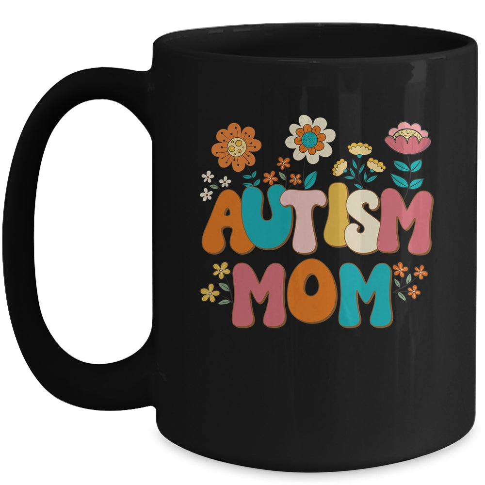 Autism Mom Mama Vintage Groovy Autism Awareness Day Women Mug | teecentury