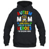 Autism Mom Raising Hero Groovy Messy Bun Autism Awareness Shirt & Tank Top | teecentury