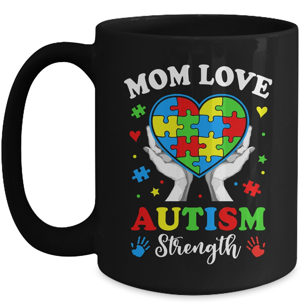 Autism Mom Strength Autism Awareness Support Love Design Mug | teecentury